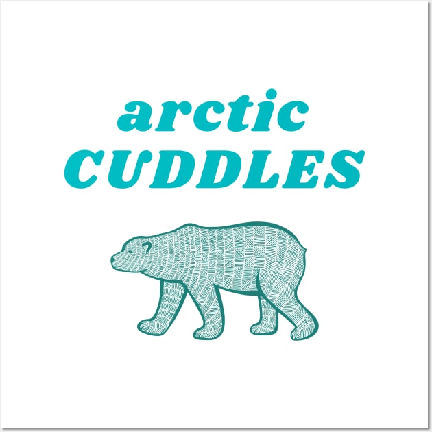 Arctic Cuddles, Cute Polar Bear Design Wall Art by Green Paladin